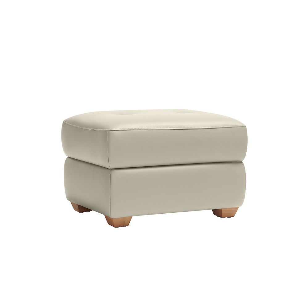 Dune Storage Footstool in Light Grey Leather 1