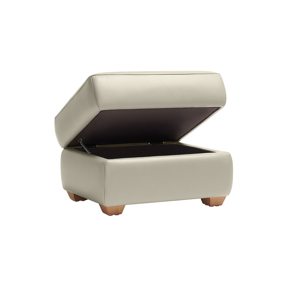 Dune Storage Footstool in Light Grey Leather 3