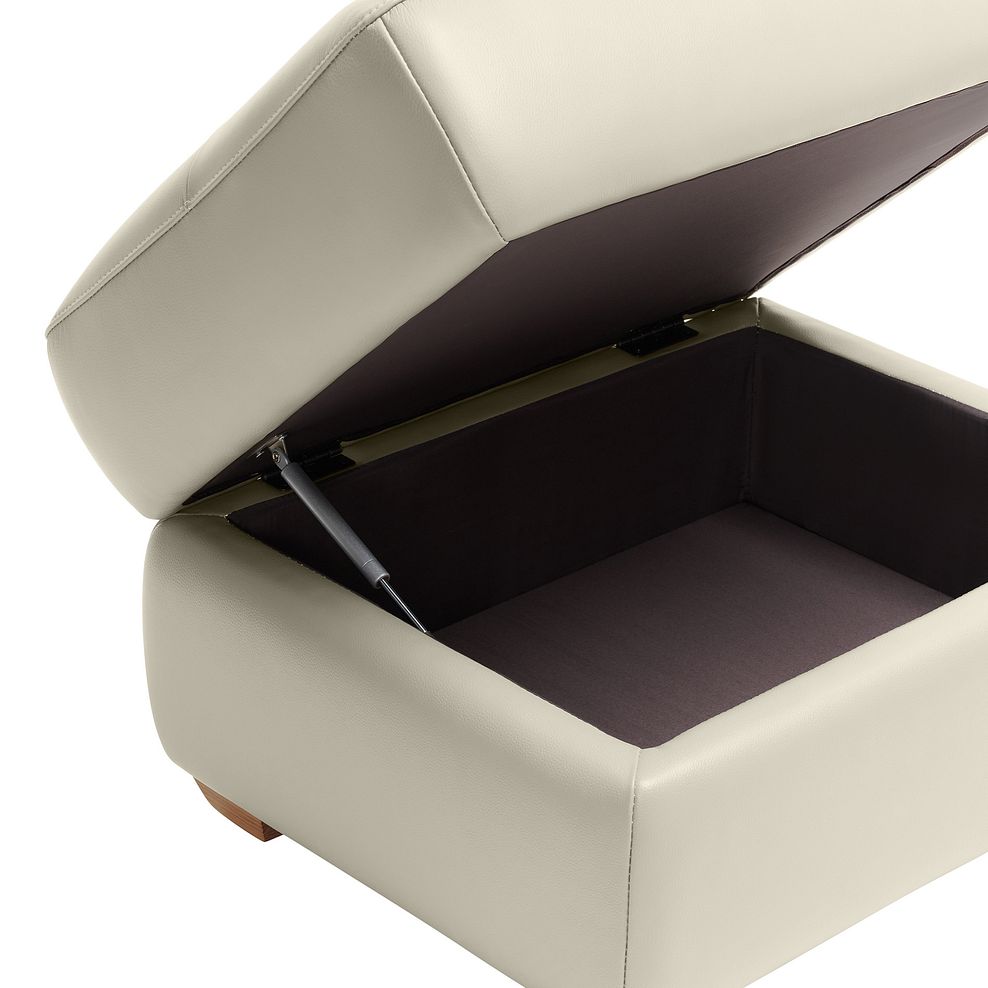 Dune Storage Footstool in Light Grey Leather 7