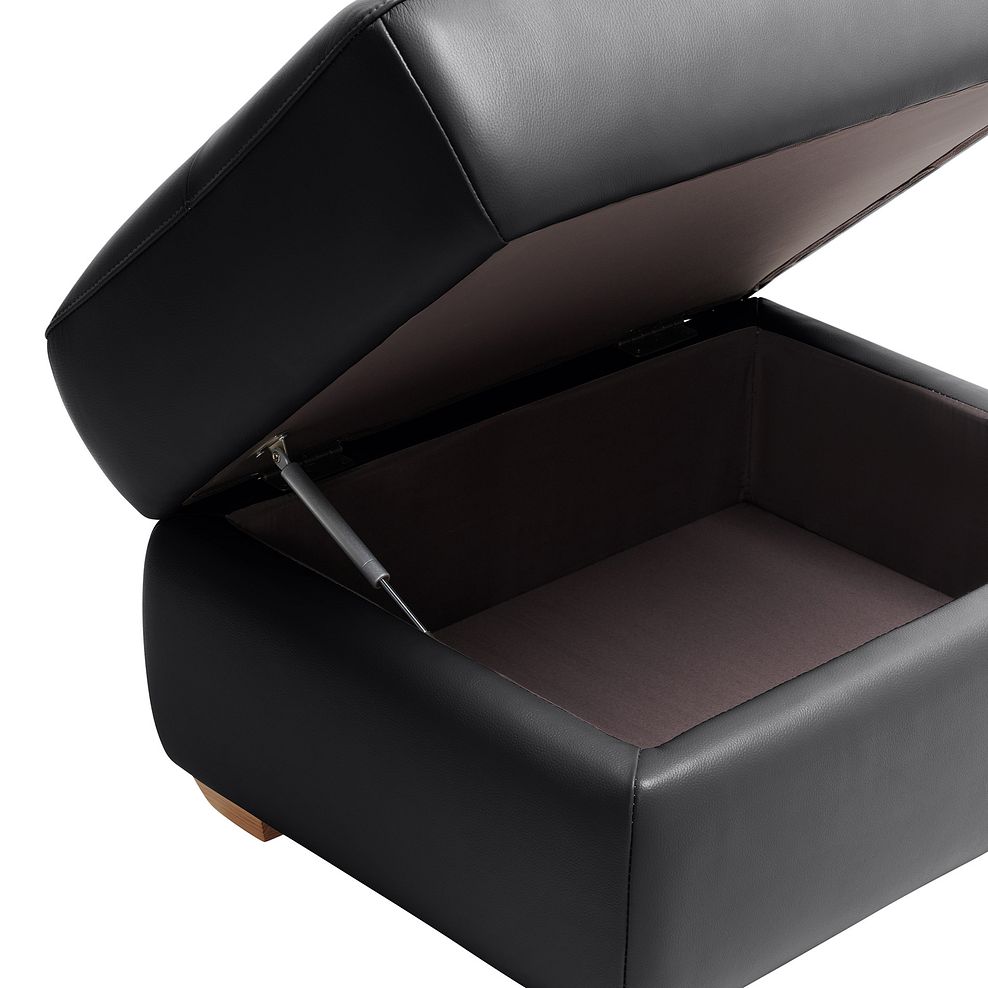 Dune Storage Footstool in Midnight Leather 7