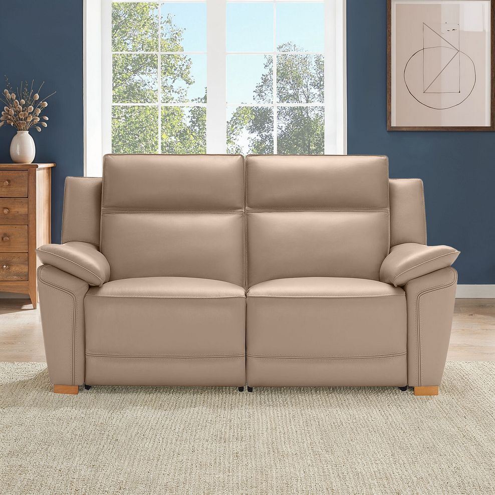 Dune 2 Seater Electric Recliner with Power Headrest Sofa in Pink Leather 1