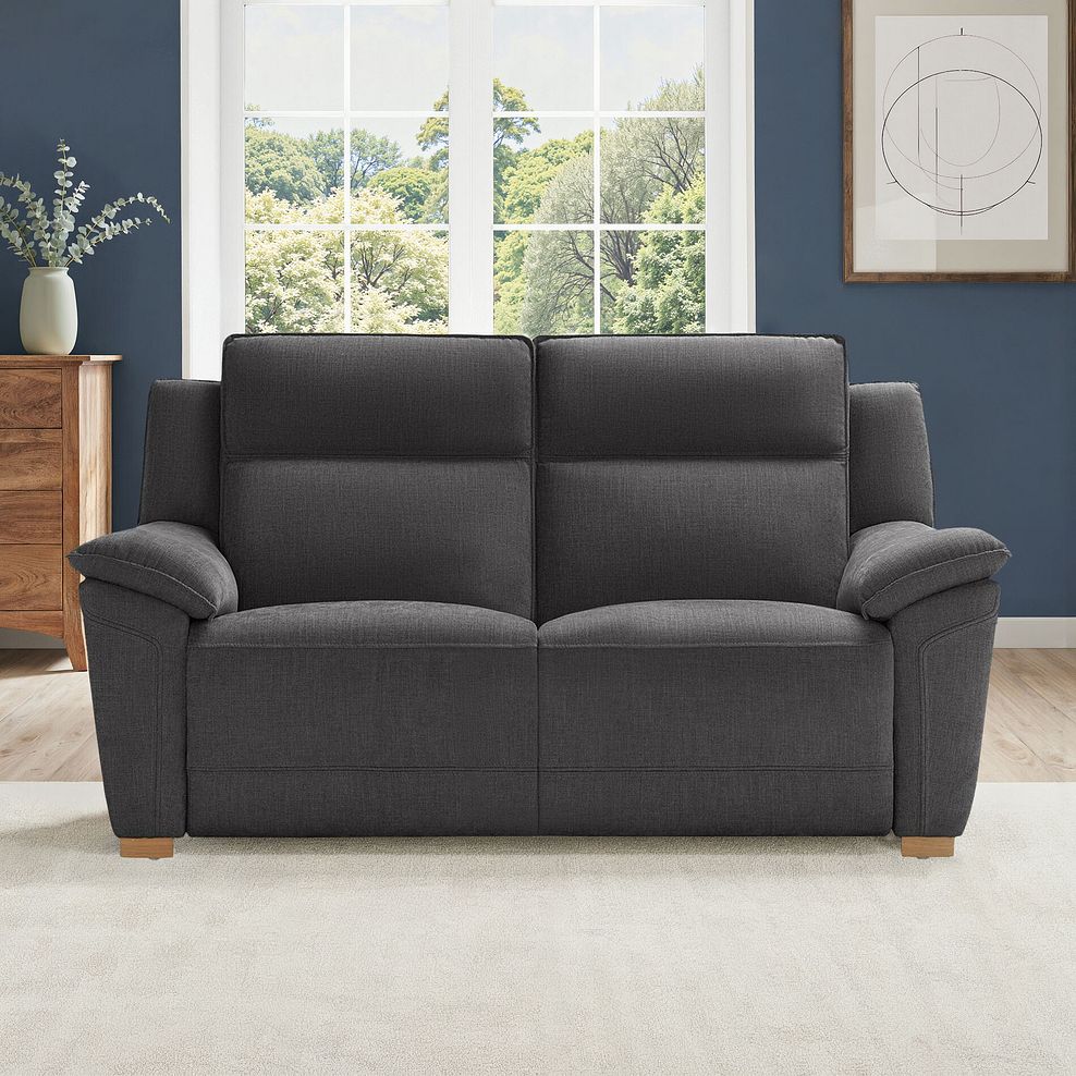 Dune 2 Seater Sofa in Sense Dark Grey Fabric 1