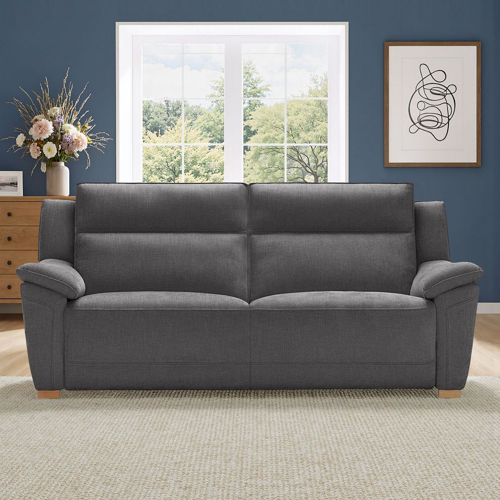 Dune 3 Seater Sofa in Sense Dark Grey Fabric 1