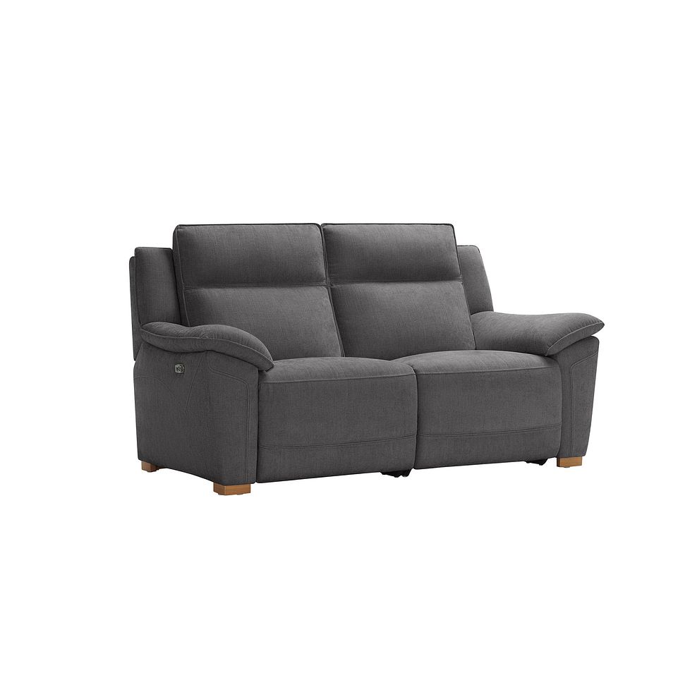 Dune 2 Seater Electric Recliner with Power Headrest Sofa in Sense Dark Grey Fabric Thumbnail 1