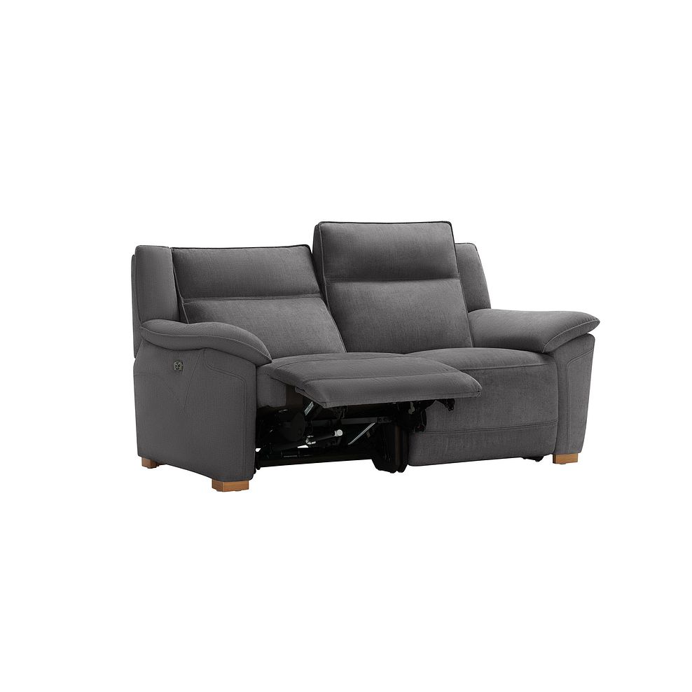 Dune 2 Seater Electric Recliner with Power Headrest Sofa in Sense Dark Grey Fabric 4