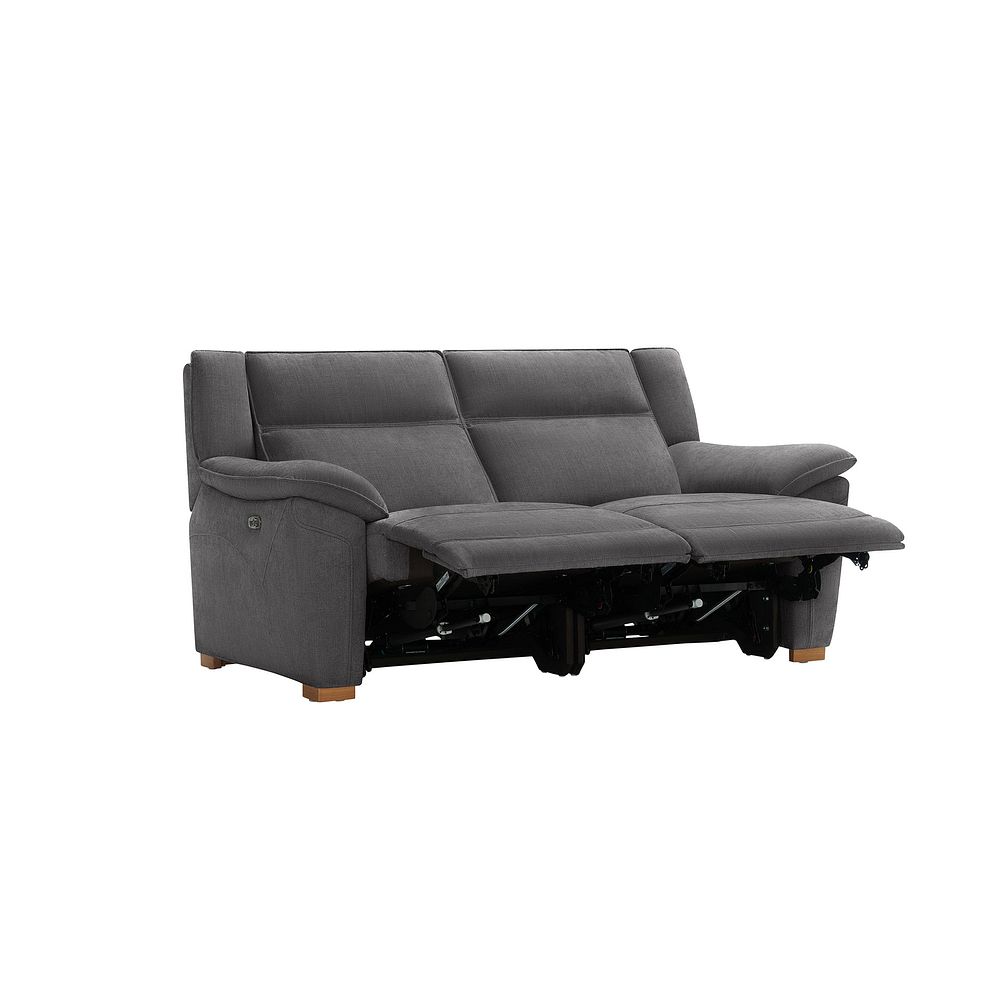 Dune 2 Seater Electric Recliner with Power Headrest Sofa in Sense Dark Grey Fabric Thumbnail 5