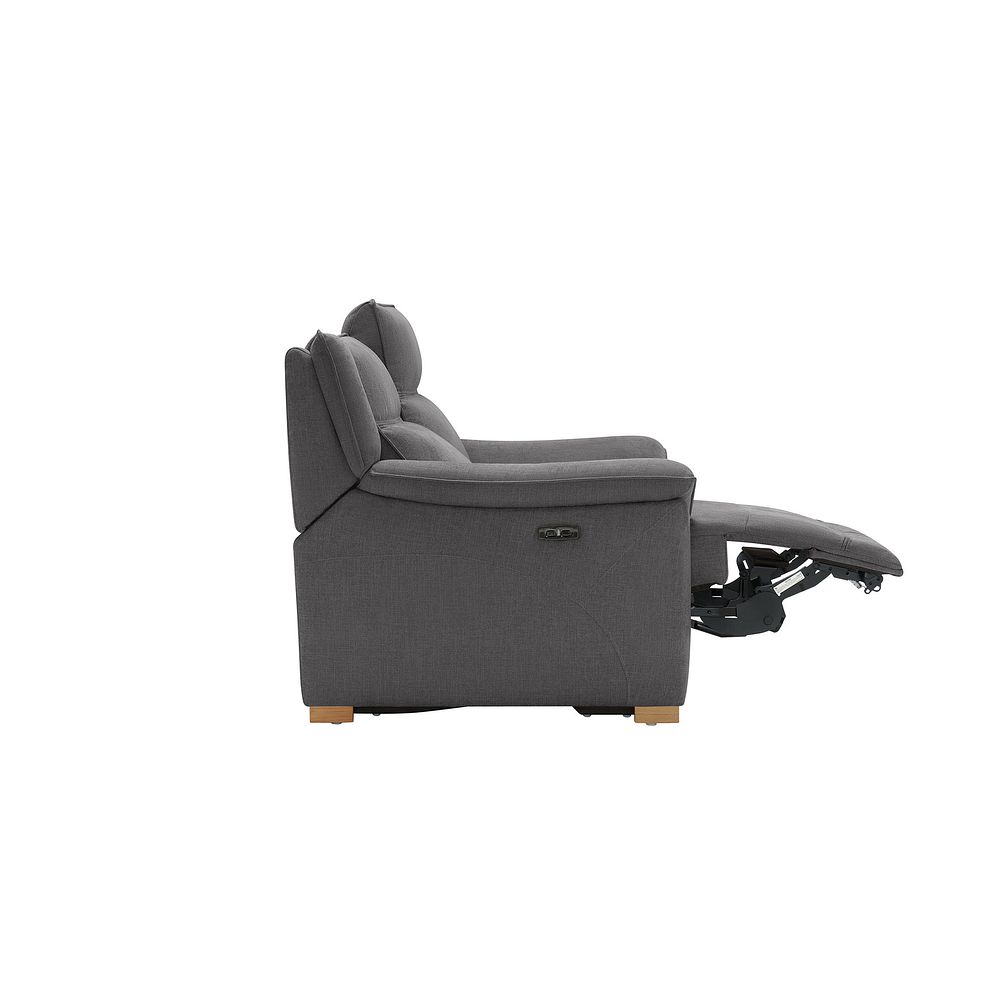 Dune 2 Seater Electric Recliner with Power Headrest Sofa in Sense Dark Grey Fabric 9