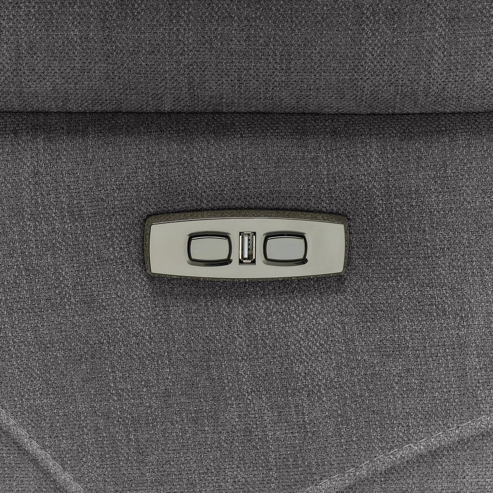 Dune 2 Seater Electric Recliner with Power Headrest Sofa in Sense Dark Grey Fabric 11