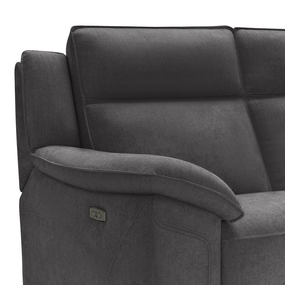 Dune 2 Seater Electric Recliner with Power Headrest Sofa in Sense Dark Grey Fabric 13