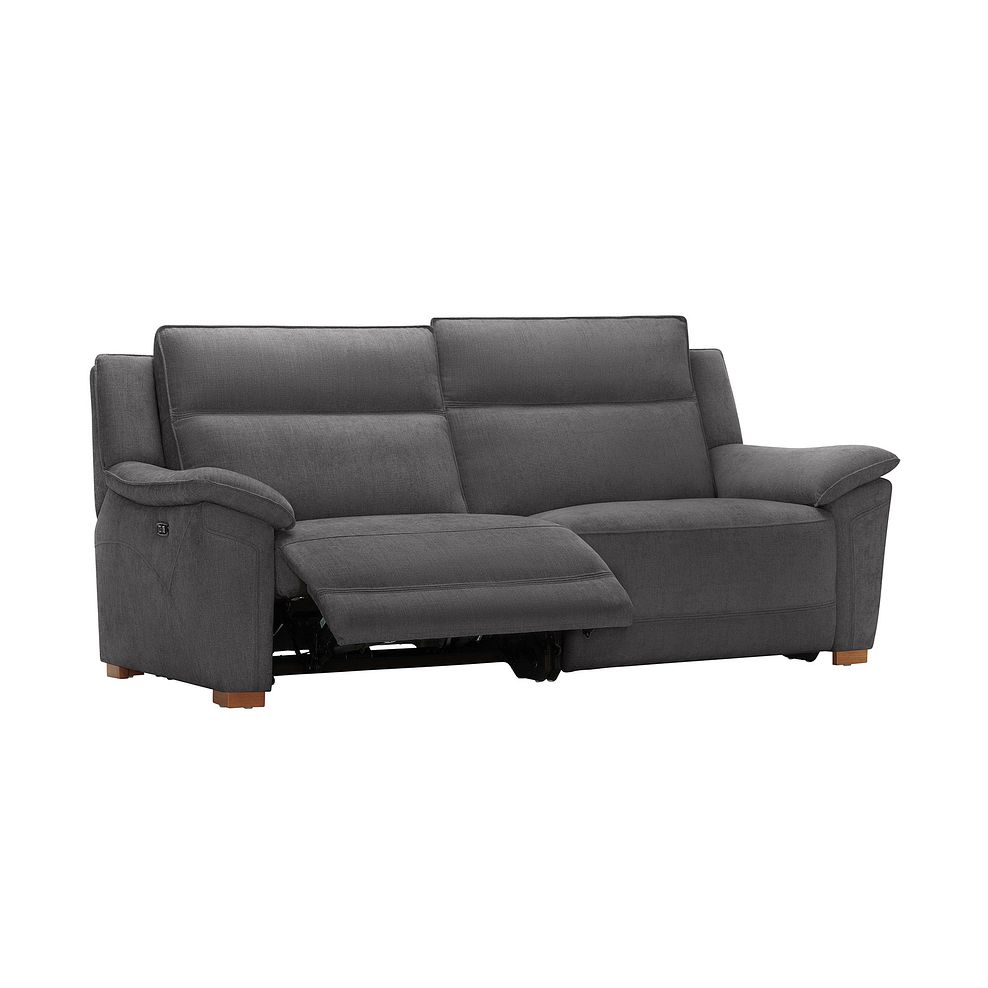 Dune 3 Seater Electric Recliner with Power Headrest Sofa in Sense Dark Grey Fabric Thumbnail 3