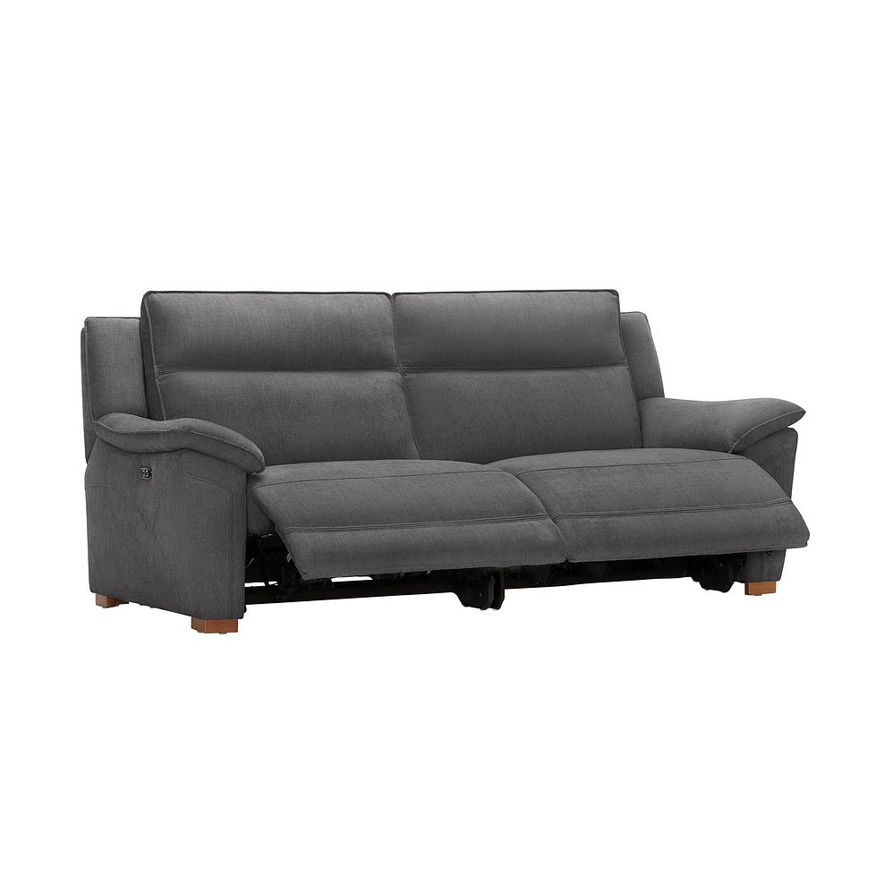 Dune 3 Seater Electric Recliner with Power Headrest Sofa in Sense Dark Grey Fabric Thumbnail 4
