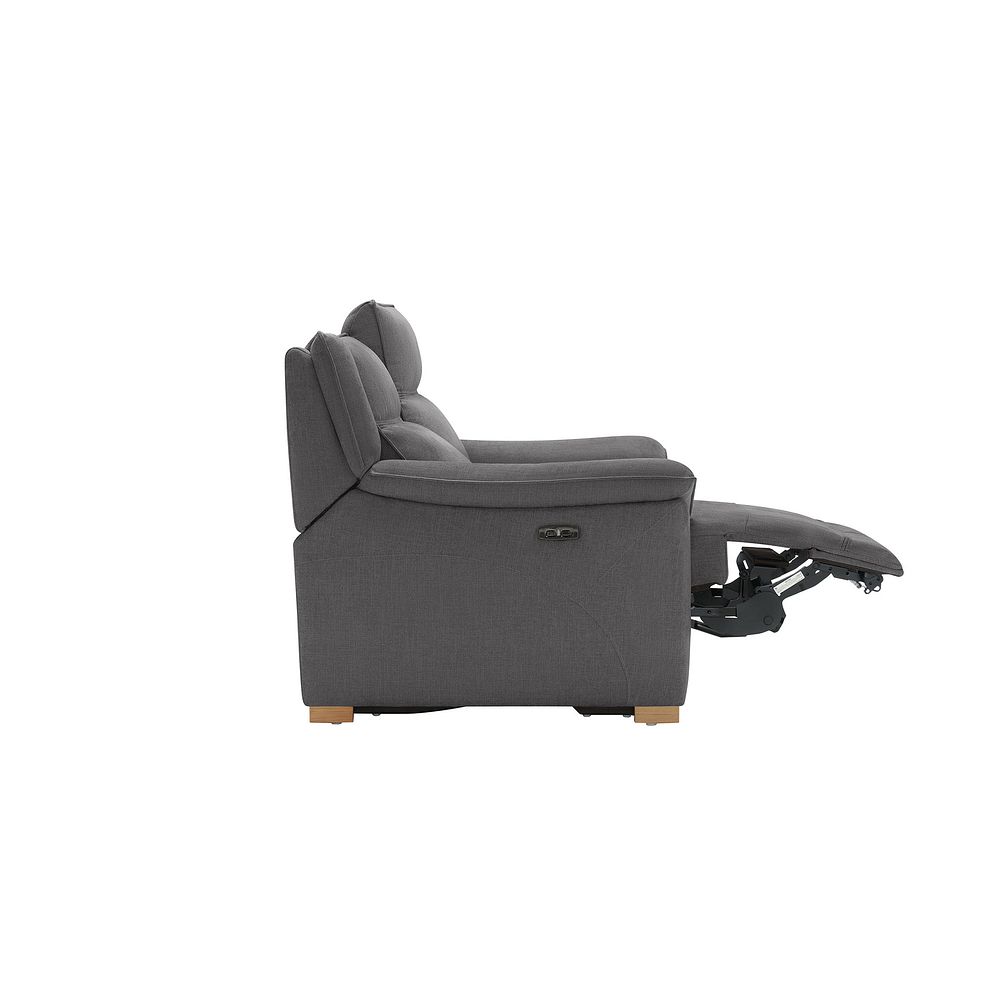 Dune 3 Seater Electric Recliner with Power Headrest Sofa in Sense Dark Grey Fabric 9