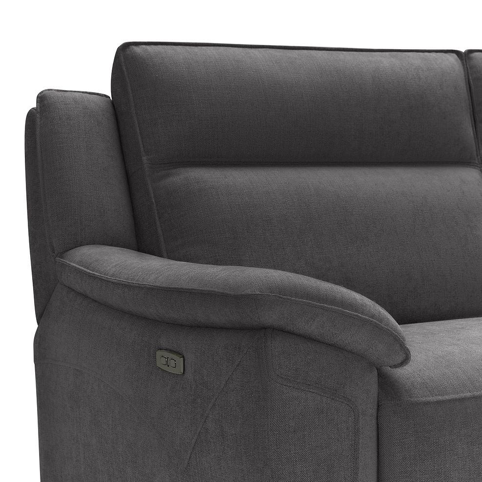 Dune 3 Seater Electric Recliner with Power Headrest Sofa in Sense Dark Grey Fabric 13