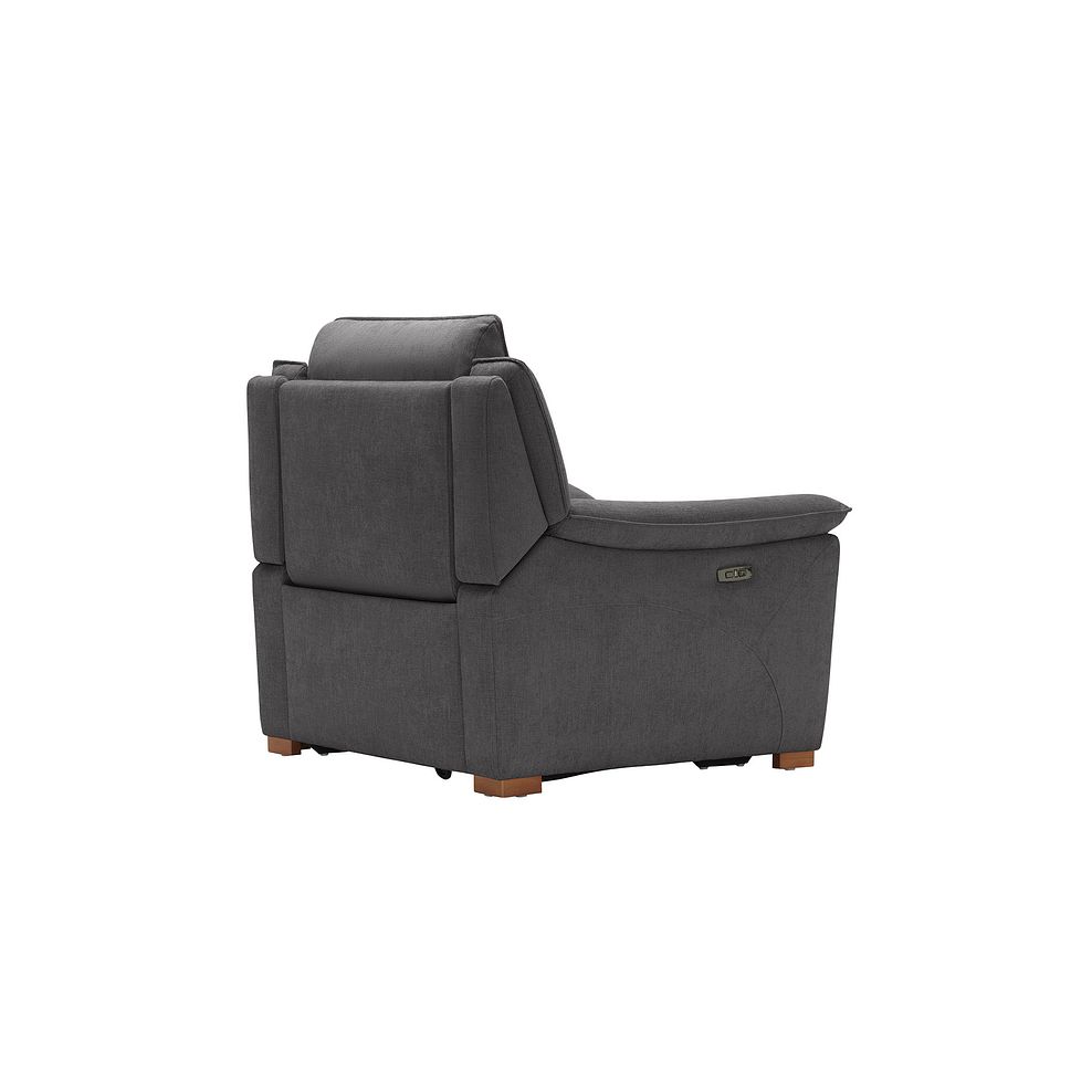 Dune Electric Recliner Armchair with Power Headrest Sofa in Sense Dark Grey Fabric 7
