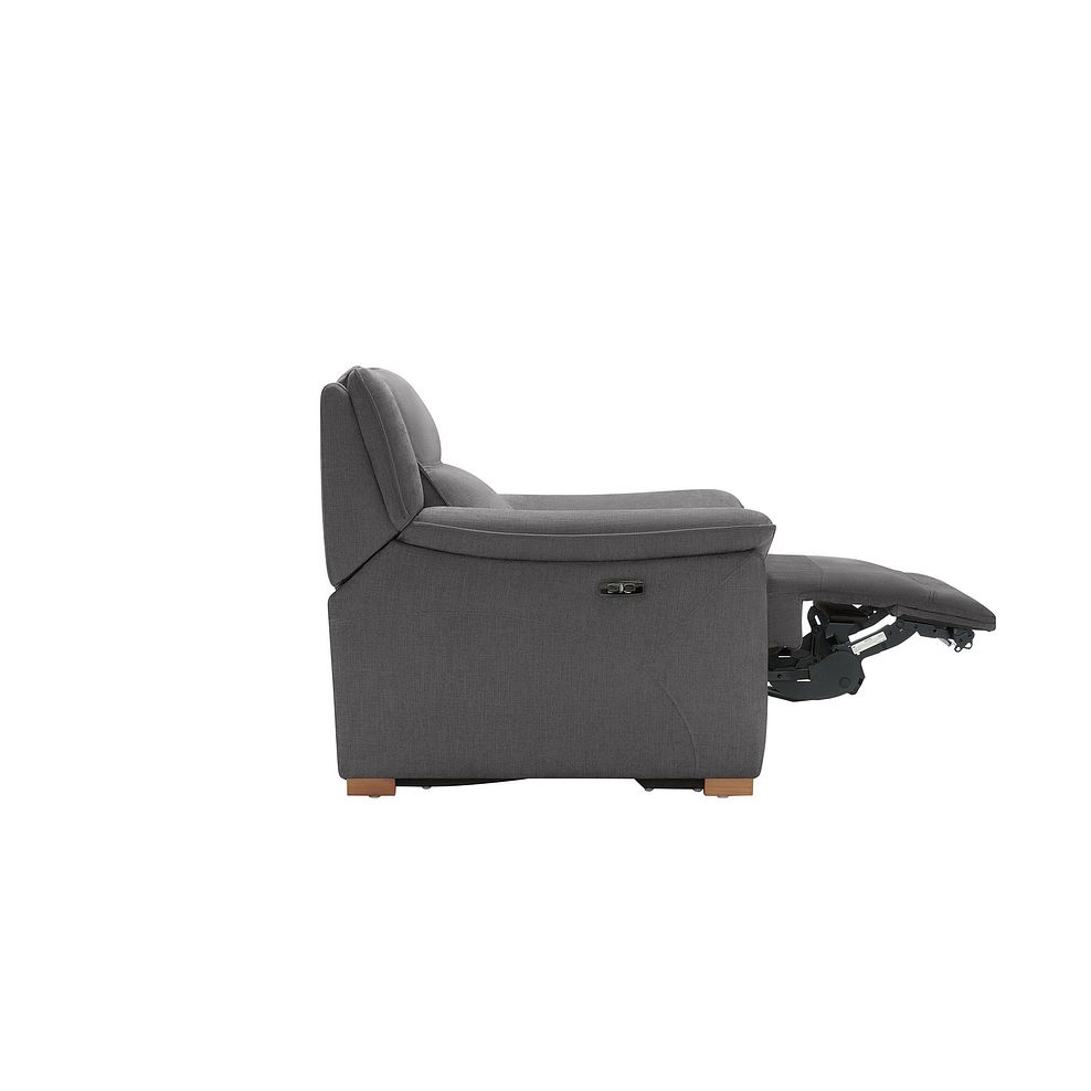 Dune Electric Recliner Armchair with Power Headrest Sofa in Sense Dark Grey Fabric 9