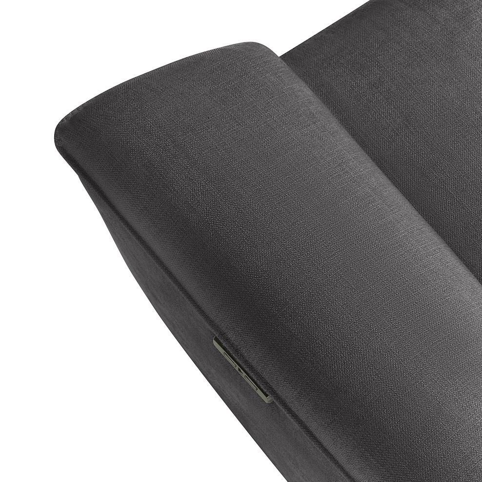Dune Electric Recliner Armchair with Power Headrest Sofa in Sense Dark Grey Fabric 12