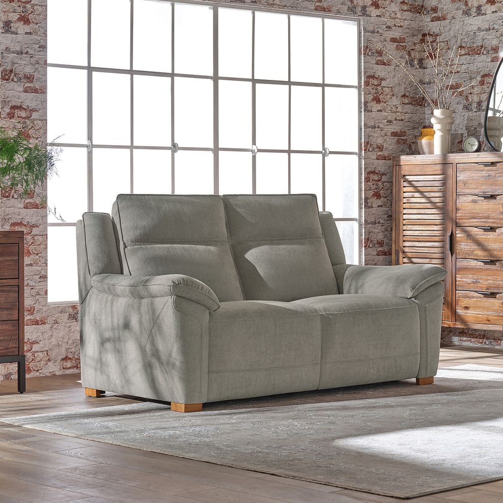 Dune 2 Seater Sofa in Sense Light Grey Fabric 2