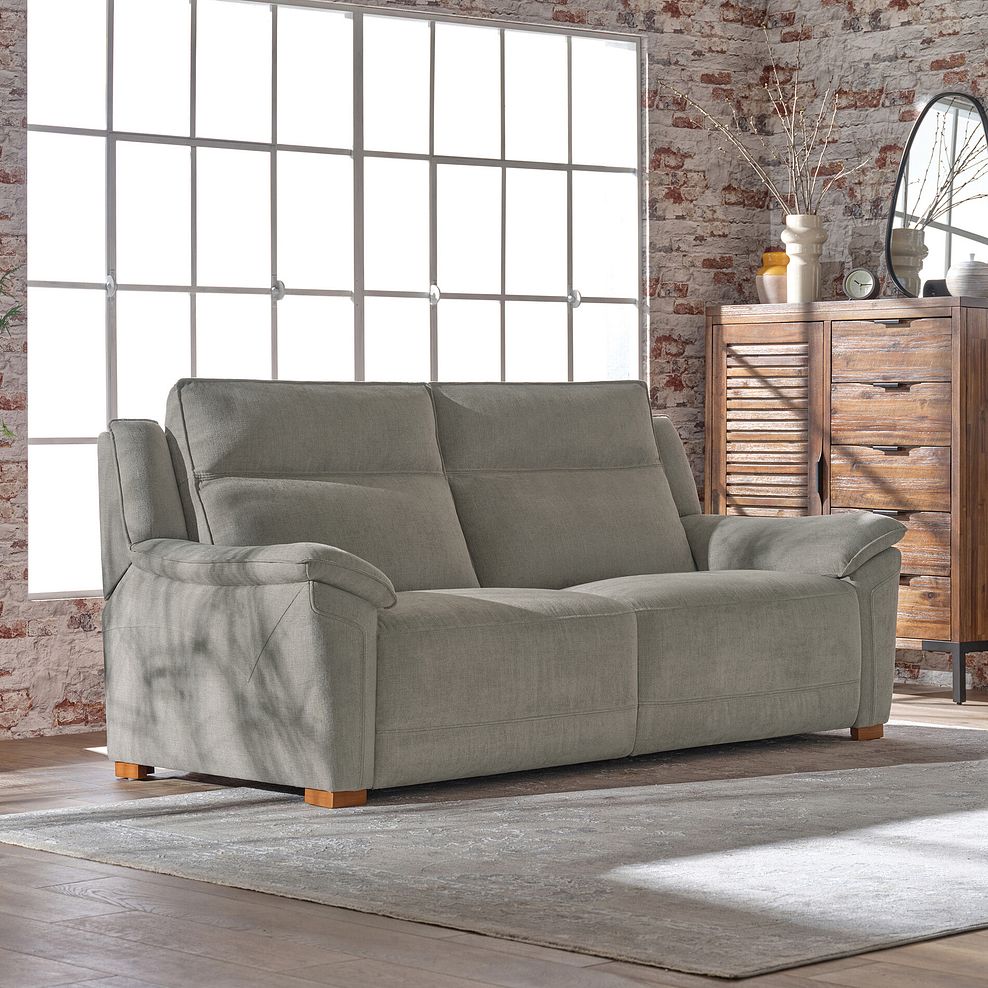 Dune 3 Seater Sofa in Sense Light Grey Fabric 2