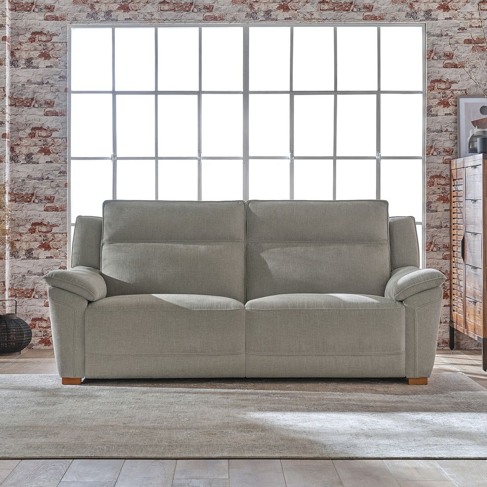 Dune 3 Seater Sofa in Sense Light Grey Fabric 1