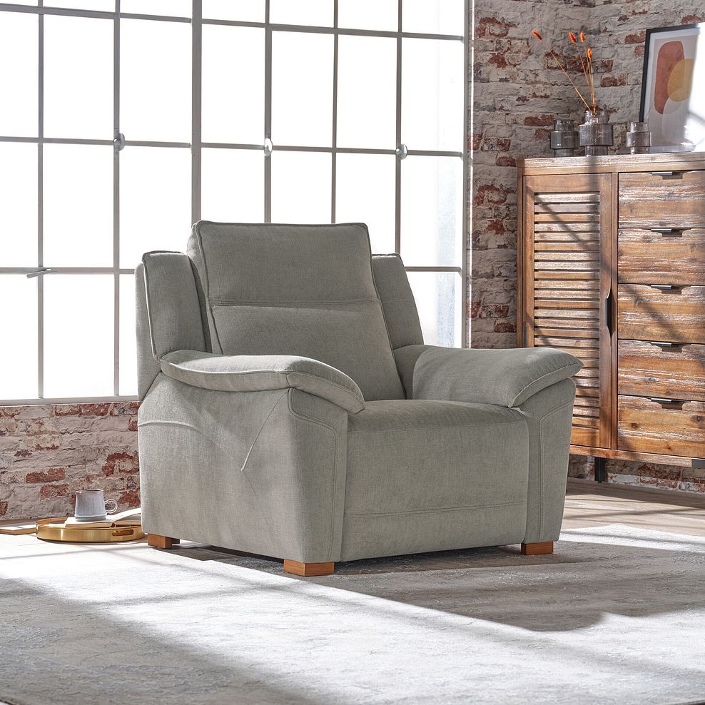 Dune Armchair in Sense Light Grey Fabric 2