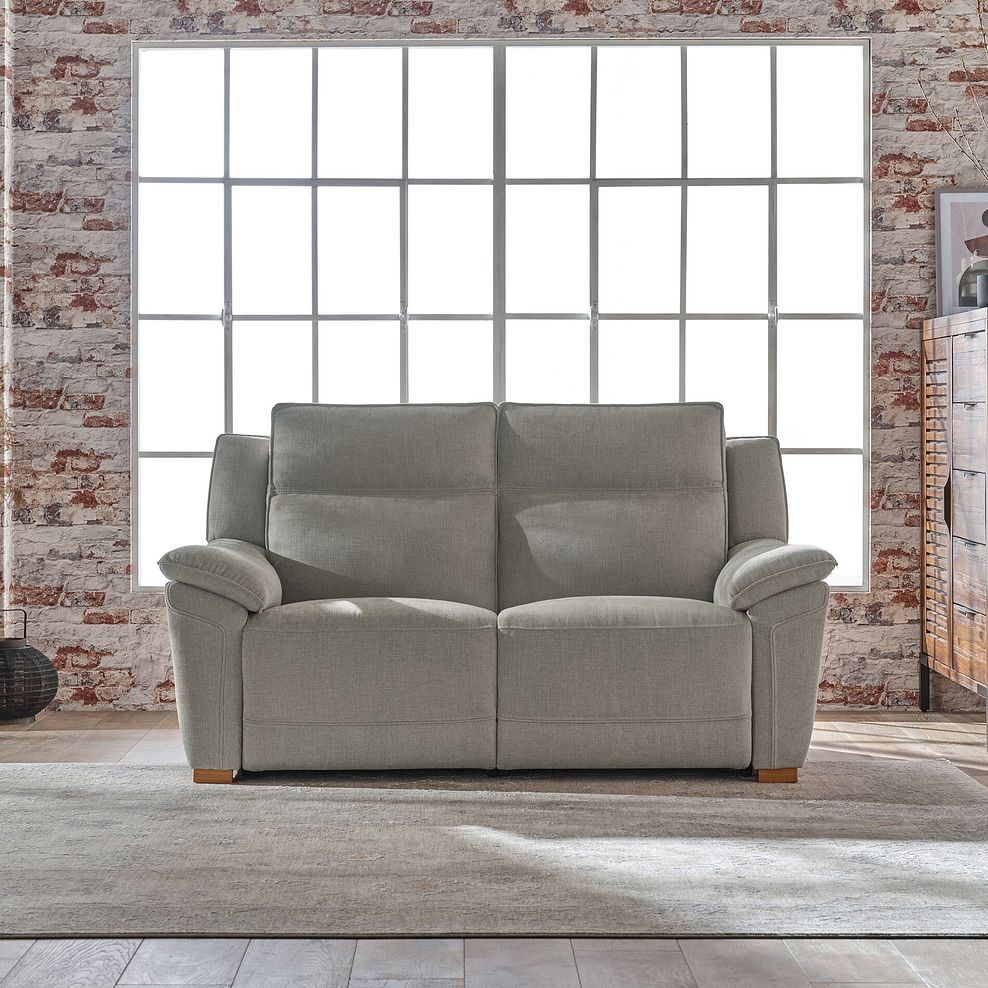 Dune 2 Seater Electric Recliner Sofa in Sense Light Grey Fabric 4