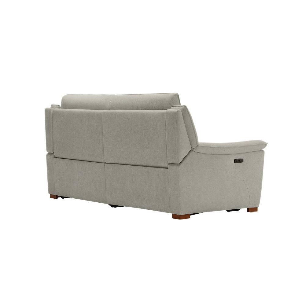 Dune 3 Seater Electric Recliner with Power Headrest Sofa in Sense Light Grey Fabric 9