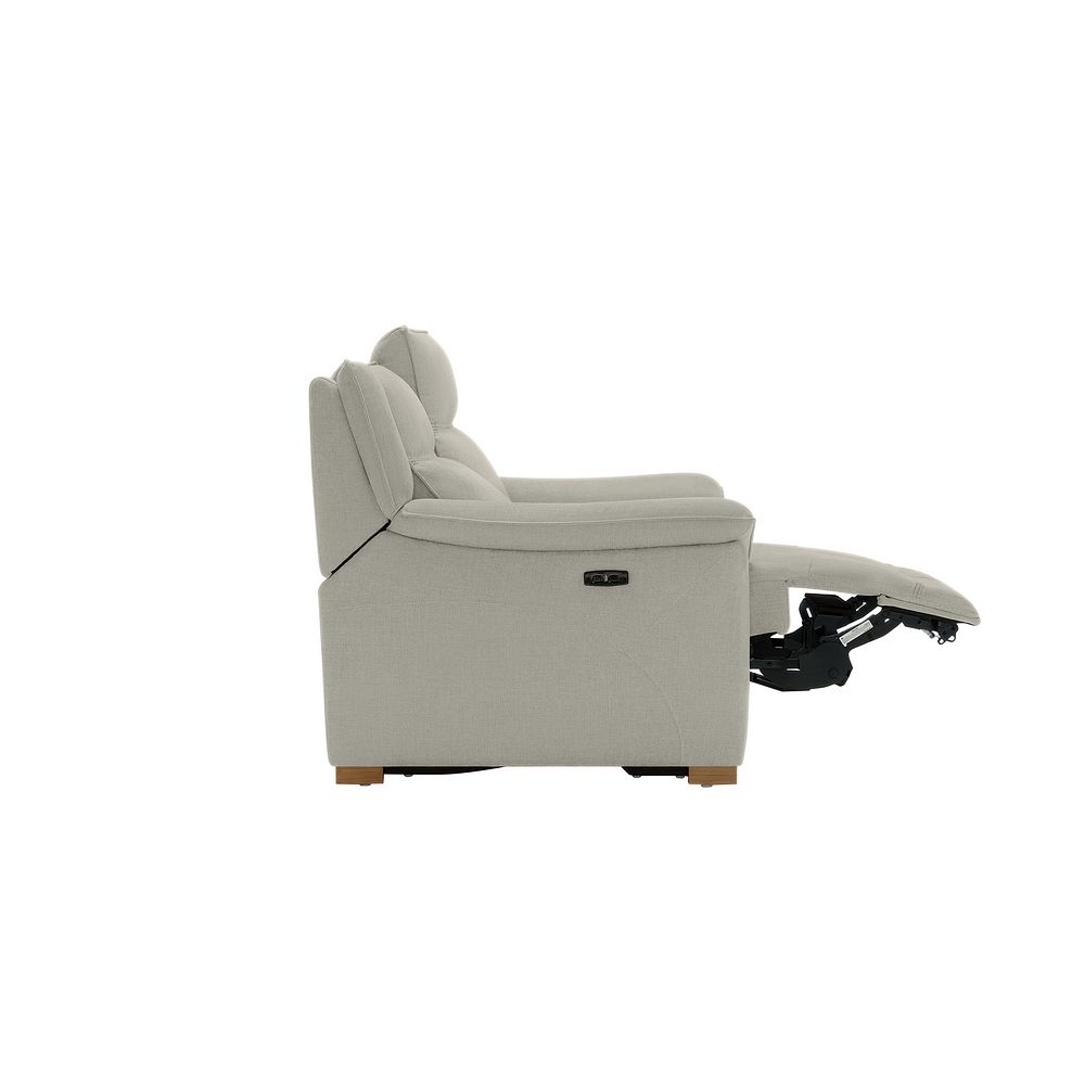 Dune 3 Seater Electric Recliner with Power Headrest Sofa in Sense Light Grey Fabric 11