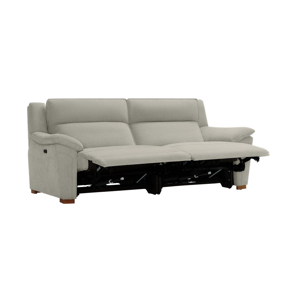 Dune 3 Seater Electric Recliner with Power Headrest Sofa in Sense Light Grey Fabric 8
