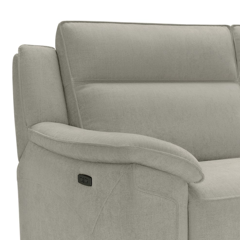 Dune 3 Seater Electric Recliner with Power Headrest Sofa in Sense Light Grey Fabric 15
