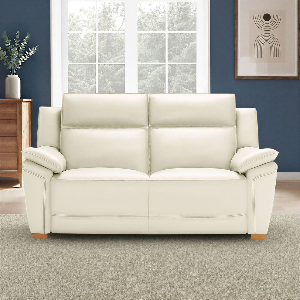 Dune 2 Seater Sofa in Snow White Leather 1