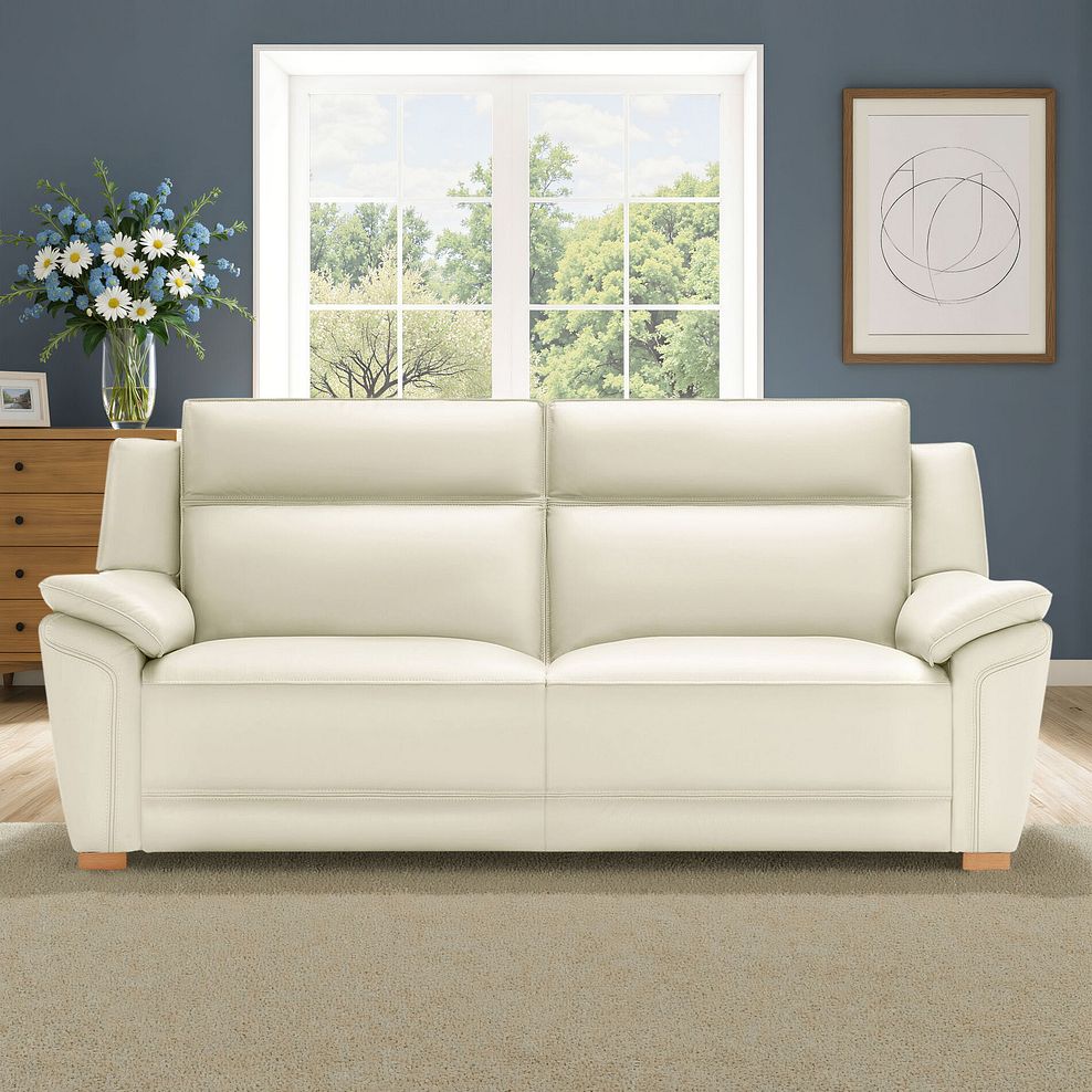 Dune 3 Seater Sofa in Snow White Leather 1