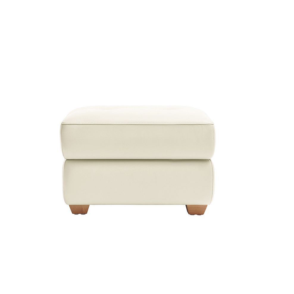 Dune Storage Footstool in Snow White Leather 2