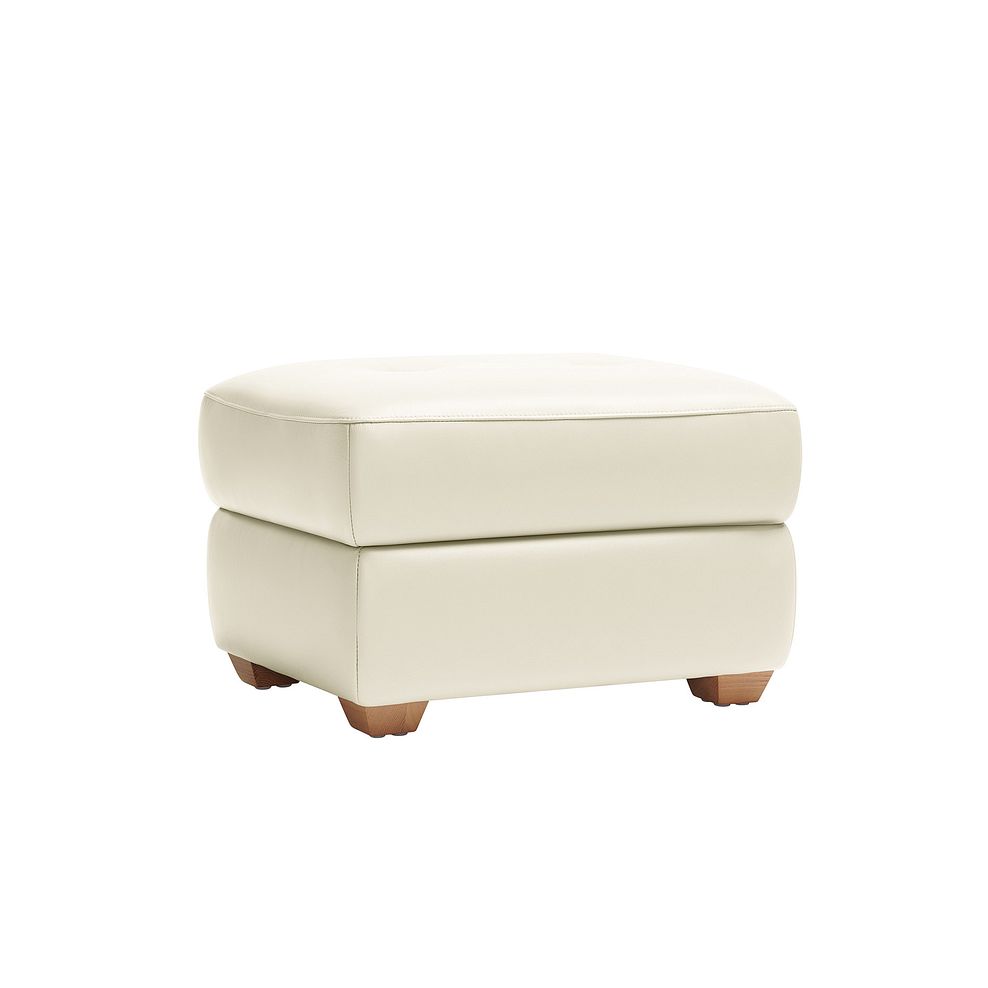 Dune Storage Footstool in Snow White Leather