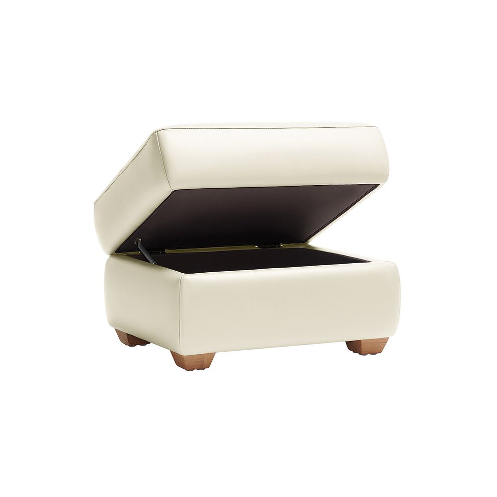 Dune Storage Footstool in Snow White Leather 3