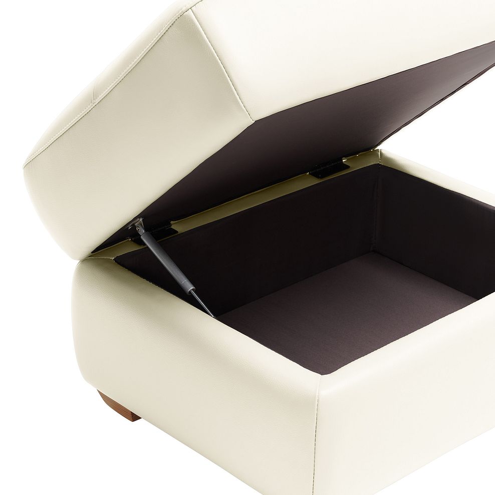 Dune Storage Footstool in Snow White Leather 7