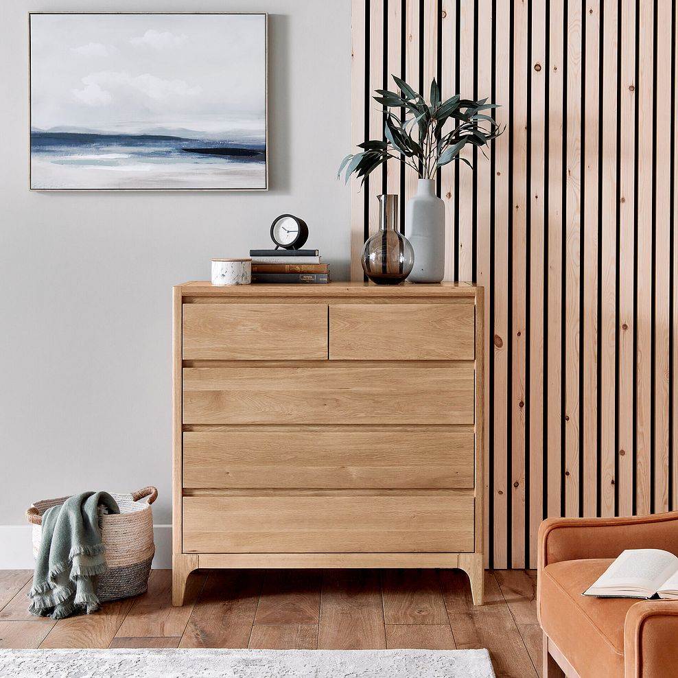 Durham Natural Oak 5 Drawer Chest 1