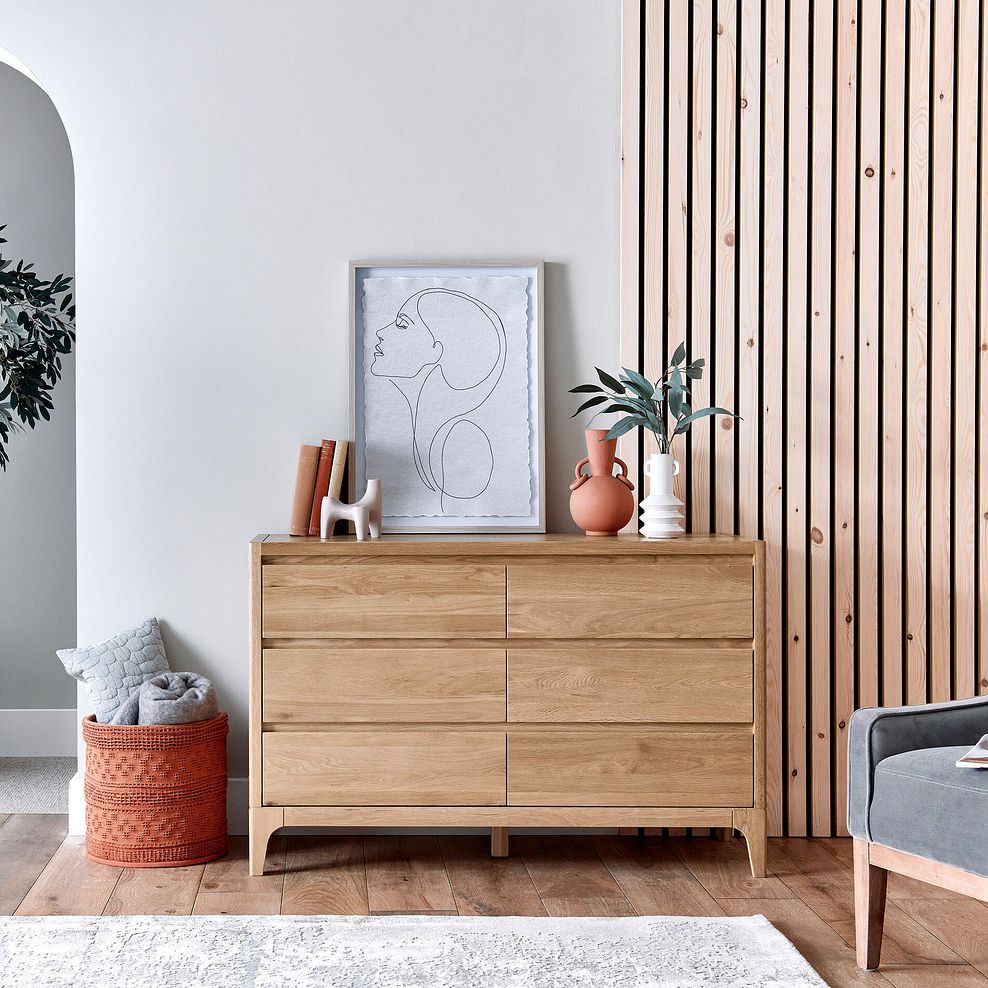 Durham Natural Oak 6 Drawer Chest 1