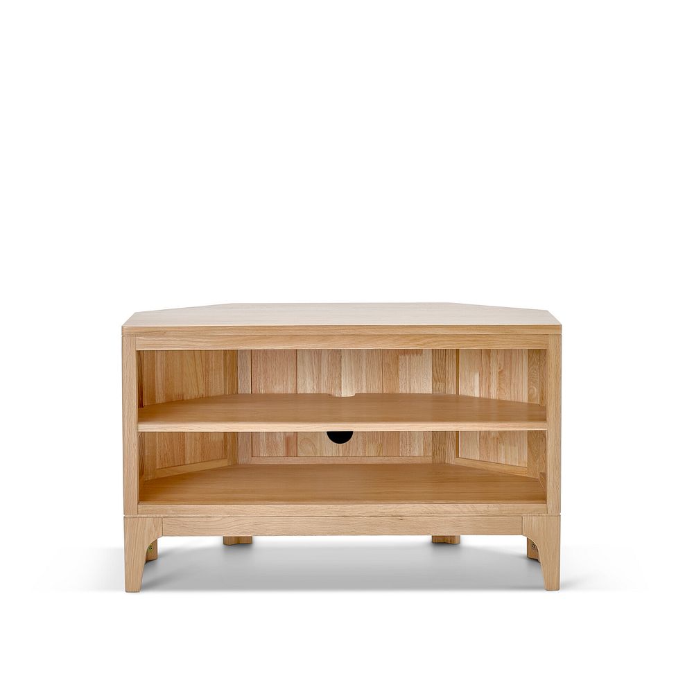 Durham Natural Oak Corner TV Unit 4