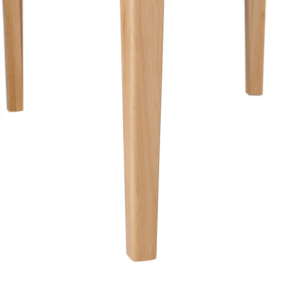 Durham Natural Oak Dining Table + 6 Arched Back Natural Oak Chairs with Plain Grey Fabric Seat 5