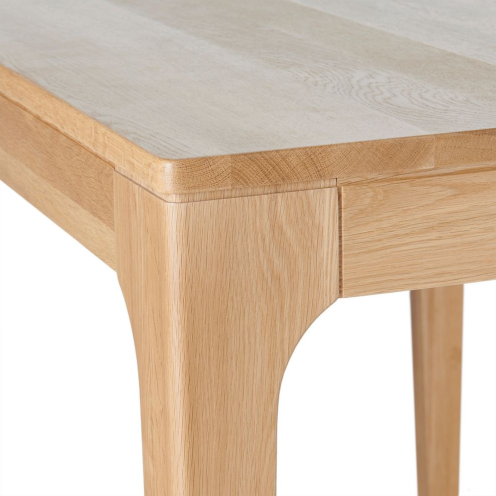 Durham Natural Oak Dining Table + 6 Arched Back Natural Oak Chairs with Plain Grey Fabric Seat 4