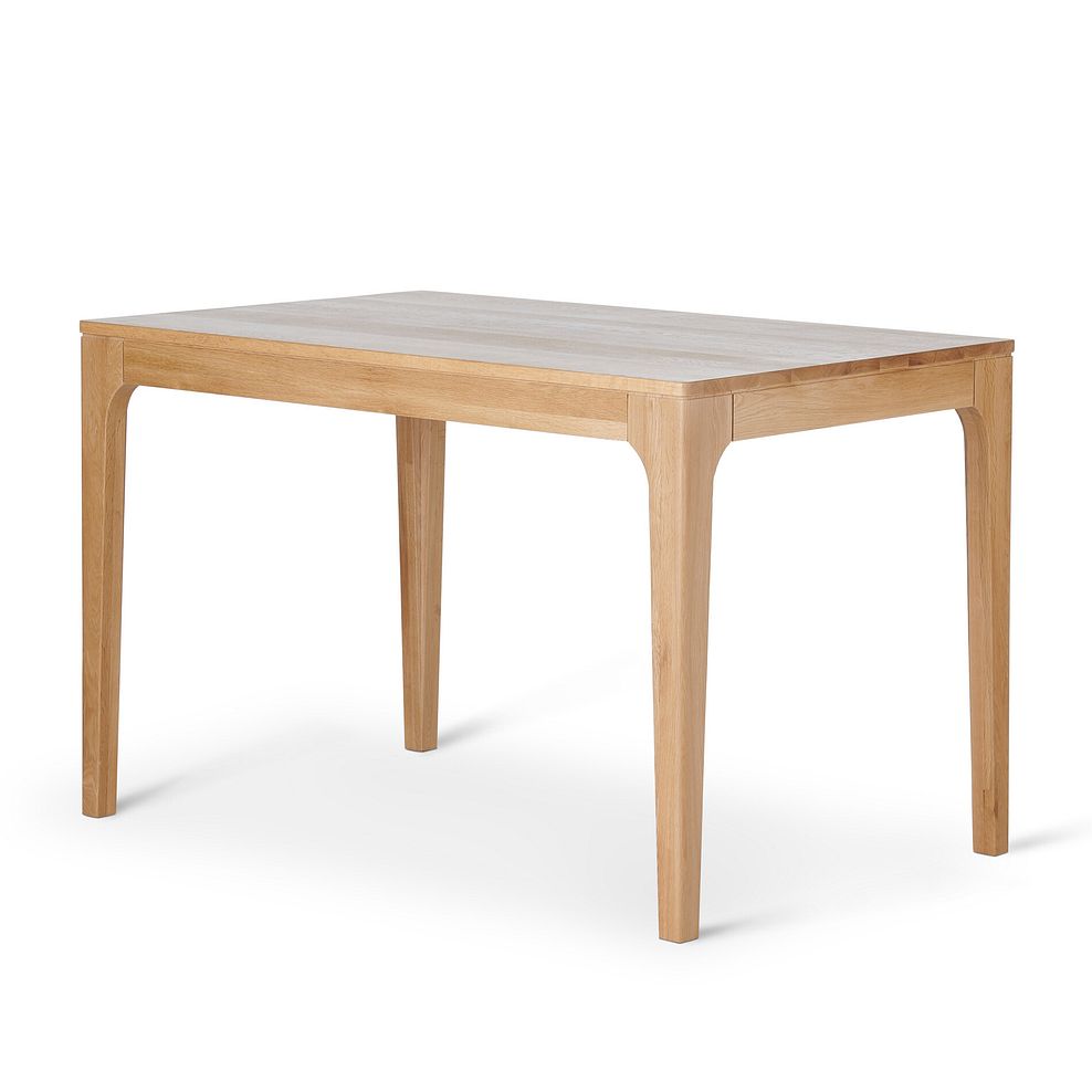 Durham Natural Oak Dining Table + 6 Arched Back Natural Oak Chairs with Plain Grey Fabric Seat 2
