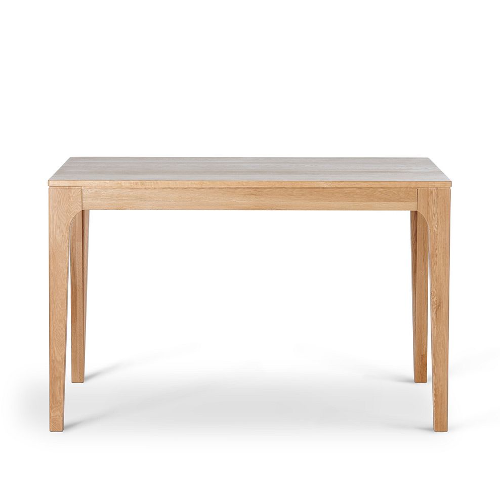 Durham Natural Oak Dining Table + 6 Arched Back Natural Oak Chairs with Plain Grey Fabric Seat 3