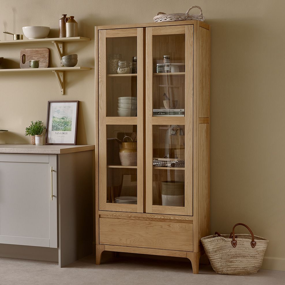 Durham Natural Oak Display Cabinet 2