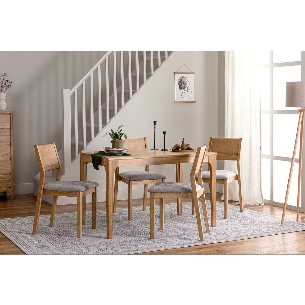 Durham Natural Oak Fixed Dining Table 120cm 2