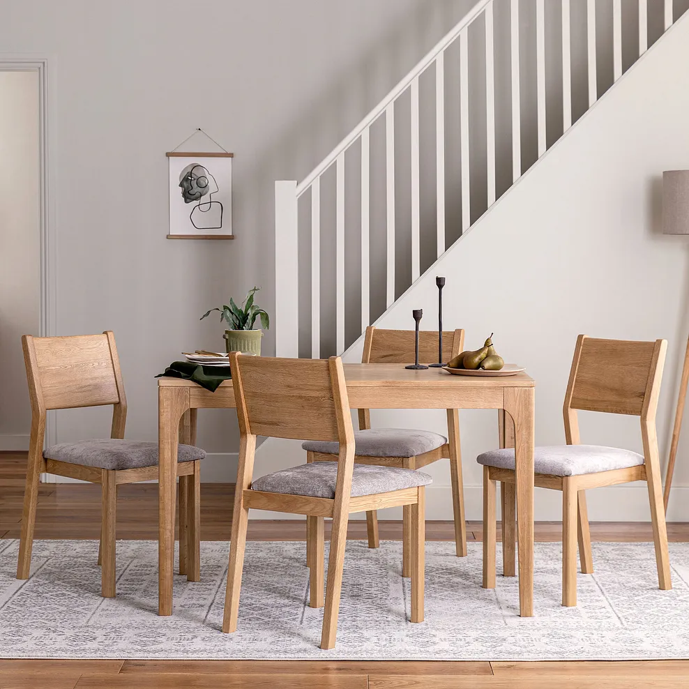 Durham Natural Oak Fixed Dining Table 120cm 2