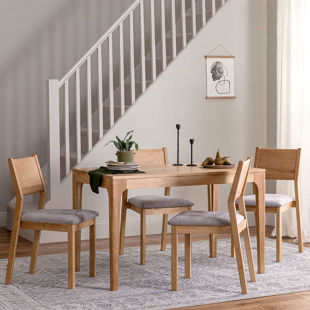Durham Natural Oak Fixed Dining Table 120cm 1