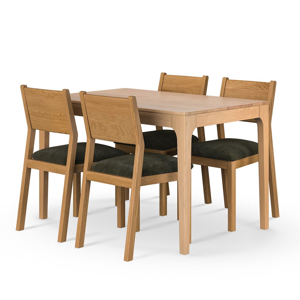 Durham Natural Oak Fixed Dining Table And Ellison In Verona Grey  1