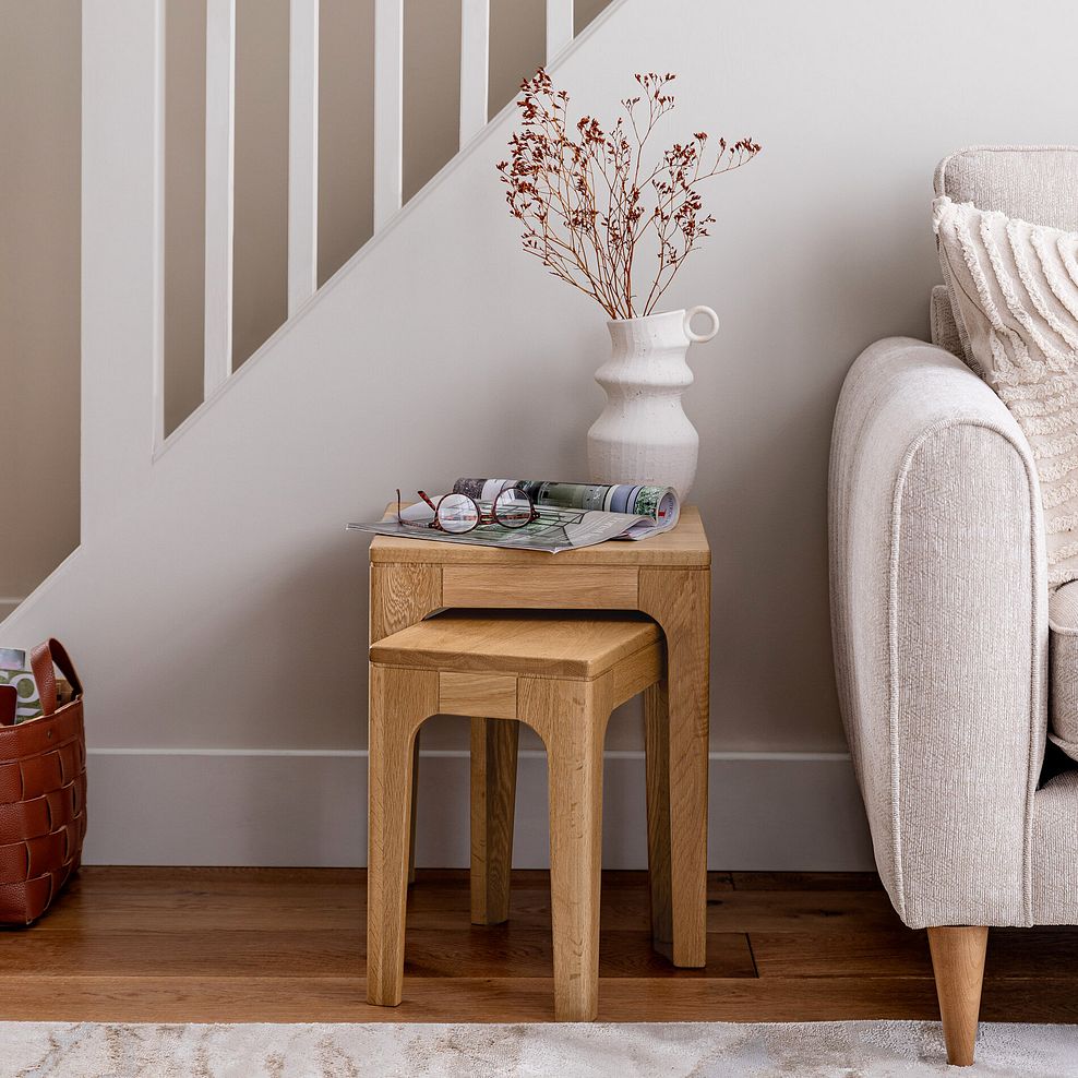 Durham Natural Oak Nest of Tables 1