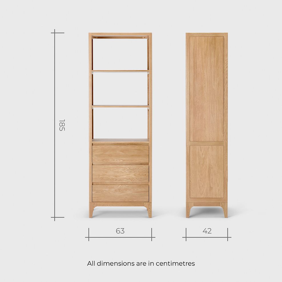 Durham Natural Oak Open Shelving Unit 14