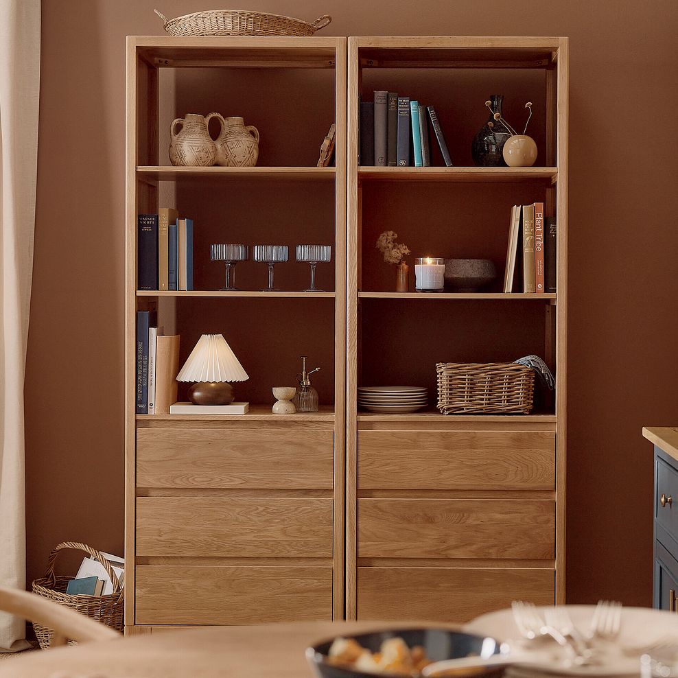 Durham Natural Oak Open Shelving Unit 3